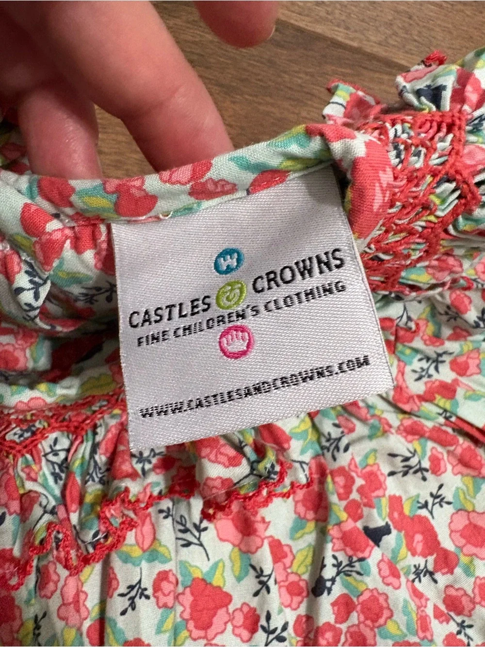 Castles & Crowns Floral Smocked Long Sleeve Romper 6-9M